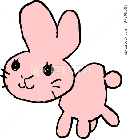 Poor rabbit illustration Children's graffiti Year of the rabbit 97209989