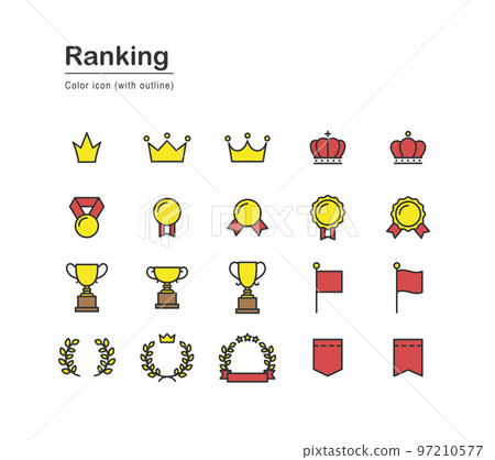 Ranking icon set (with line) Ranking icon set (with line) 97210577