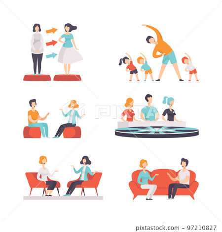 Tv Show and Television Program with People Participating in Game and Interview Vector Set Tv Show and Television Program with People Participating in Game and Interview Vector Set 97210827