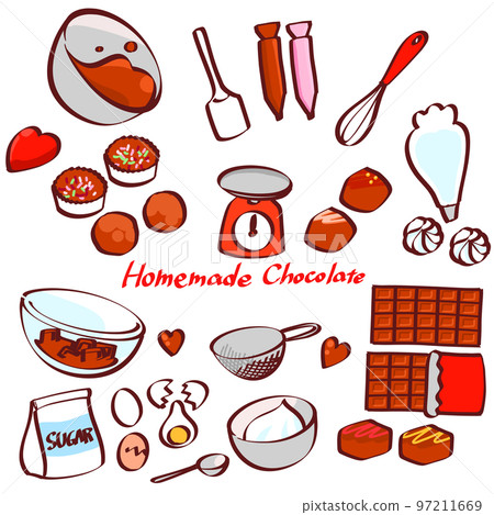 Handmade chocolate icon set 97211669