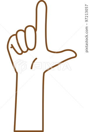Image illustration of a hand with thumb and index finger up Image illustration of a hand with thumb and index finger up 97213057