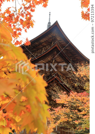 西明寺三層寶塔與楓樹的合作 97213394