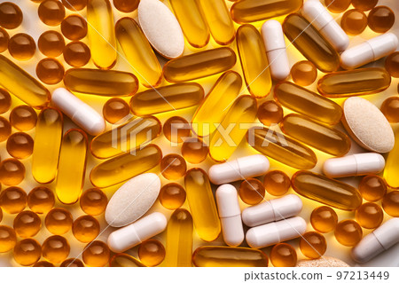 Background of tablets. Mainly vitamins and dietary supplements. 97213449