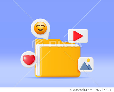 3D Multimedia Folder with Media Files 3D Multimedia Folder with Media Files 97213495