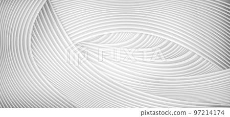 3D渲染白色曲面線條抽象紋理背景 97214174