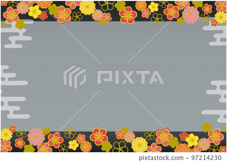 Japanese pattern background ① (black) 97214230