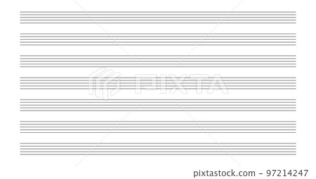 Music blank note stave. Blank classical music paper sheet for school. Note book line grid for melody and songs. Vector illustration isolated on white background 97214247