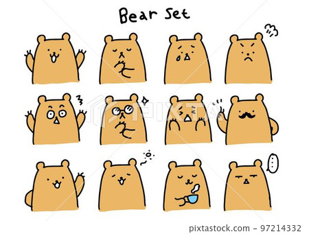 hand drawn bear set 97214332