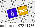 Computer keyboard with Christmas keys 97214536