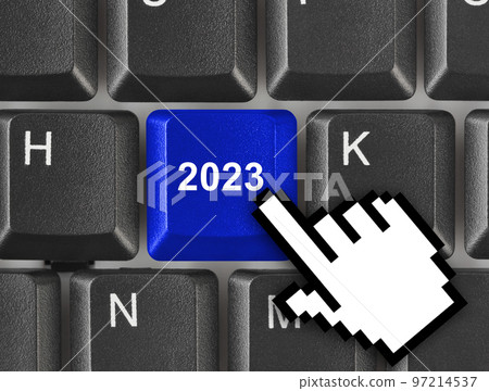 Computer keyboard with 2023 key 97214537