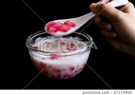 TabTim Krob (Water Chestnuts in Coconut Milk) Thai dessert TabTim Krob (Water Chestnuts in Coconut Milk) Thai dessert 97214906