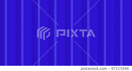 Blue corrugated iron vertical sheets seamless pattern of fence or warehouse wall 97215046