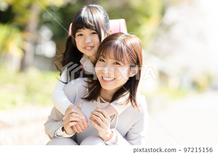 Mother and daughter portrait 97215156