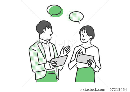 Illustration material of business person who communicates Illustration material of business person who communicates 97215464