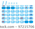 2023 年 11 月日曆天藍色 97215706