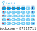 2023 年 9 月日曆天藍色 97215711