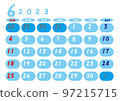 2023 年六月日曆天藍色 97215715