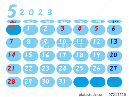2023 年五月日曆天藍色 2023 年五月日曆天藍色 97215716