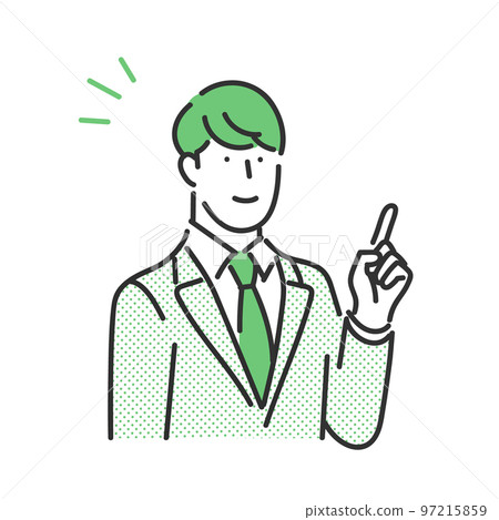 Illustration material of a business person explaining by pointing Illustration material of a business person explaining by pointing 97215859