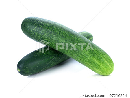 fresh cucumber isolated on white background. fresh cucumber isolated on white background. 97216224