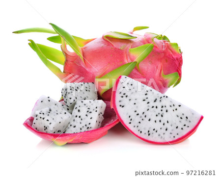 Dragon Fruit isolated against white background. Dragon Fruit isolated against white background. 97216281
