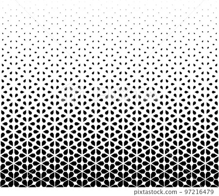 Geometric pattern of black figures on a white background. Seamless in one direction.SCALE method Geometric pattern of black figures on a white background. Seamless in one direction.SCALE method 97216479