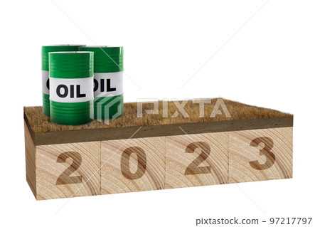 2023 and an oil barrel 2023 and an oil barrel 97217797