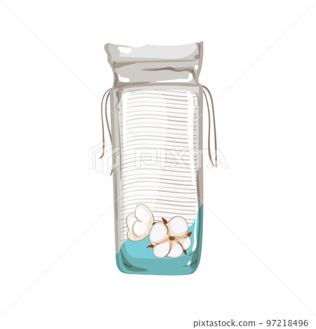 round cotton pad cartoon vector illustration 97218496
