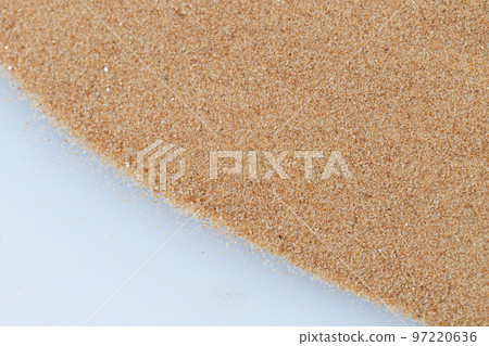 Small size fine Sand flying pile, Golden grain like glass. Abstract silica material set. Yellow colored sand close up detail texture. White background Isolated Small size fine Sand flying pile, Golden grain like glass. Abstract silica material set. Yellow colored sand close up detail texture. White background Isolated 97220636