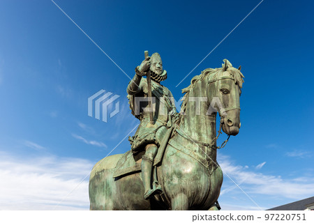 Statue of King Philip III on Horseback in Plaza Mayor - Madrid Spain Statue of King Philip III on Horseback in Plaza Mayor - Madrid Spain 97220751