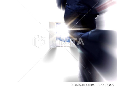 以商業挑戰的概念奔向未來的商務人士的剪影插圖 97222500