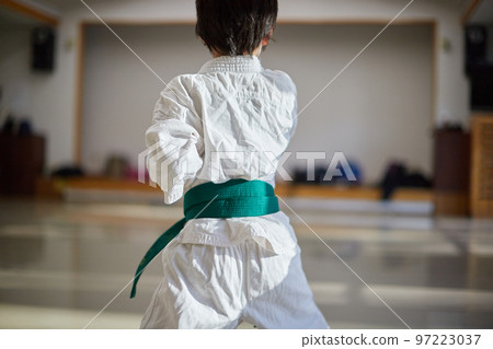 Children practicing in a karate classroom 97223037