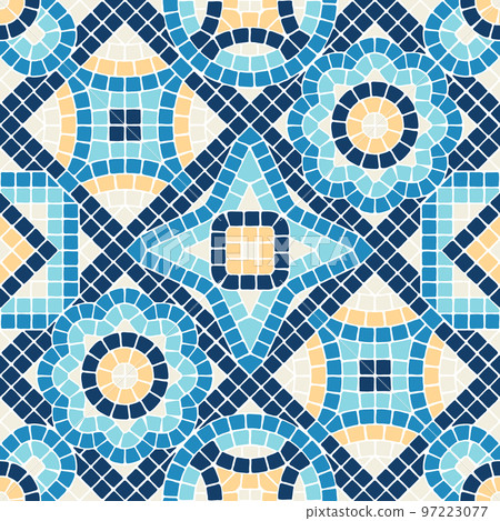 Ancient mosaic seamless pattern. Decorative antique stone ornament. Ancient mosaic seamless pattern. Decorative antique stone ornament. 97223077