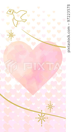 Cute valentine's day banner template (watercolor style, no text) Cute valentine's day banner template (watercolor style, no text) 97223578