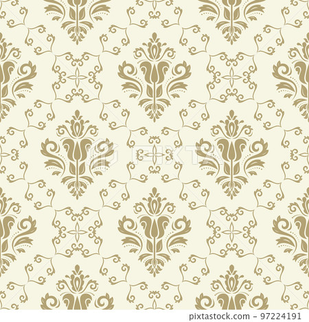 Orient Damask Seamless Vector Background With Arabesques 97224191