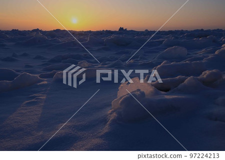 Okhotsk Drift Ice Field Sunset 97224213