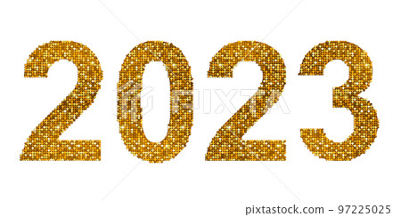Numbers 2023 with shiny sequins for the New Year Numbers 2023 with shiny sequins for the New Year 97225025