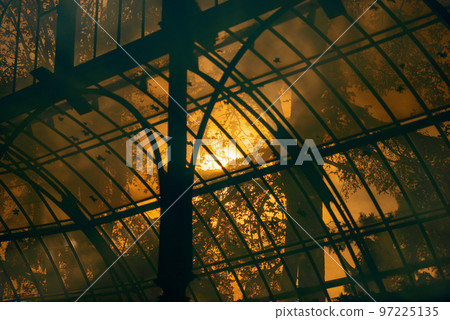 Palacio De Cristal - Crystal Palace in Buen Retiro Park Madrid Spain Palacio De Cristal - Crystal Palace in Buen Retiro Park Madrid Spain 97225135