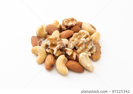 Mixed nuts white background 97225342