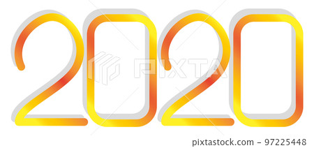 New Year 2020 holiday labels isolated on white background New Year 2020 holiday labels isolated on white background 97225448