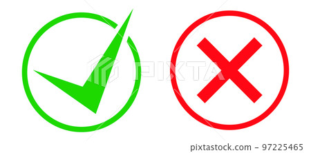 The green checkmark is that chervonii hrest, the icon is so abo ni, the background is on a white background The green checkmark is that chervonii hrest, the icon is so abo ni, the background is on a white background 97225465