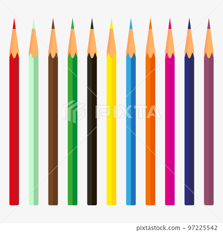 Set of colorful pencil. Colored pencils isolated on white background. Template design for presentation, publications, education Set of colorful pencil. Colored pencils isolated on white background. Template design for presentation, publications, education 97225542