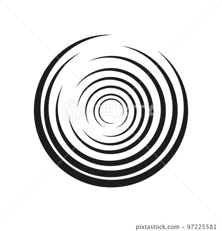 Geometric element of concentric circles. Black color on a white background. Radial, radiant pie chart. Flat style. Vector Geometric element of concentric circles. Black color on a white background. Radial, radiant pie chart. Flat style. Vector 97225581