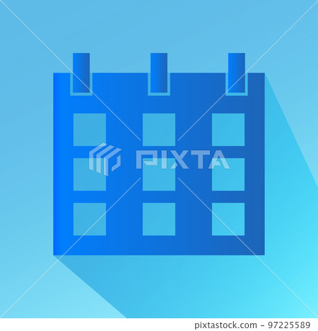 Calendar icon in trendy flat style. Blue with shadow. Symbol for design. Vector Calendar icon in trendy flat style. Blue with shadow. Symbol for design. Vector 97225589