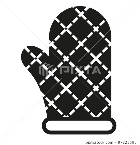 The glove is kitchen, contour. Black color isolated on white background. Flat style. Vector The glove is kitchen, contour. Black color isolated on white background. Flat style. Vector 97225593