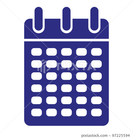 Calendar icon in trendy flat style. Blue with shadow. Symbol for design. Vector Calendar icon in trendy flat style. Blue with shadow. Symbol for design. Vector 97225594
