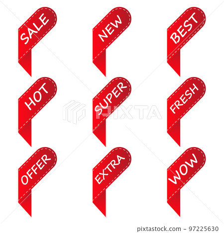 Red discount label with shadow Red discount label with shadow 97225630