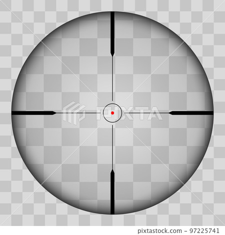 Realistic view of the area of the sniper crossroads with measures. The pattern of the sniper area stands out in a transparent tone. Inspection through the rifle sight. Vector Realistic view of the area of the sniper crossroads with measures. The pattern of the sniper area stands out in a transparent tone. Inspection through the rifle sight. Vector 97225741