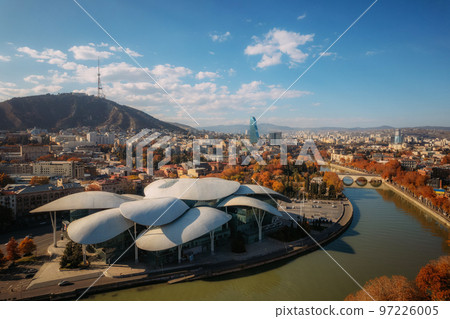 Cityscape view of Tbilisi with modern buildings, Georgia Cityscape view of Tbilisi with modern buildings, Georgia 97226005