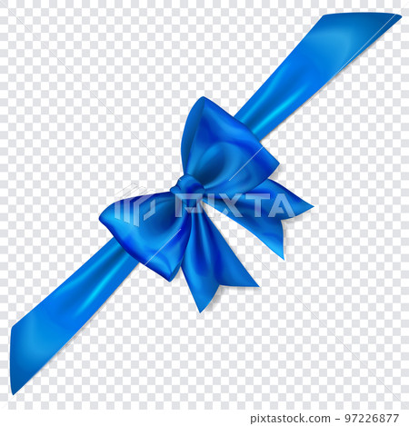 Blue bow with diagonally ribbon 97226877